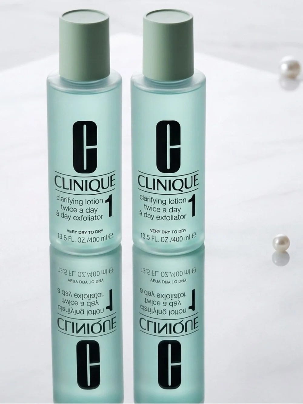 NWT Clinique Clarifying Lotion 1 Exfoliator 13.5 oz / 400 ml Double Pack